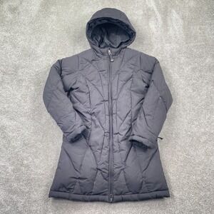 LL Bean Full Zip‎ Up Down Puffer Hooded Parka Jacket Women's Size S Black